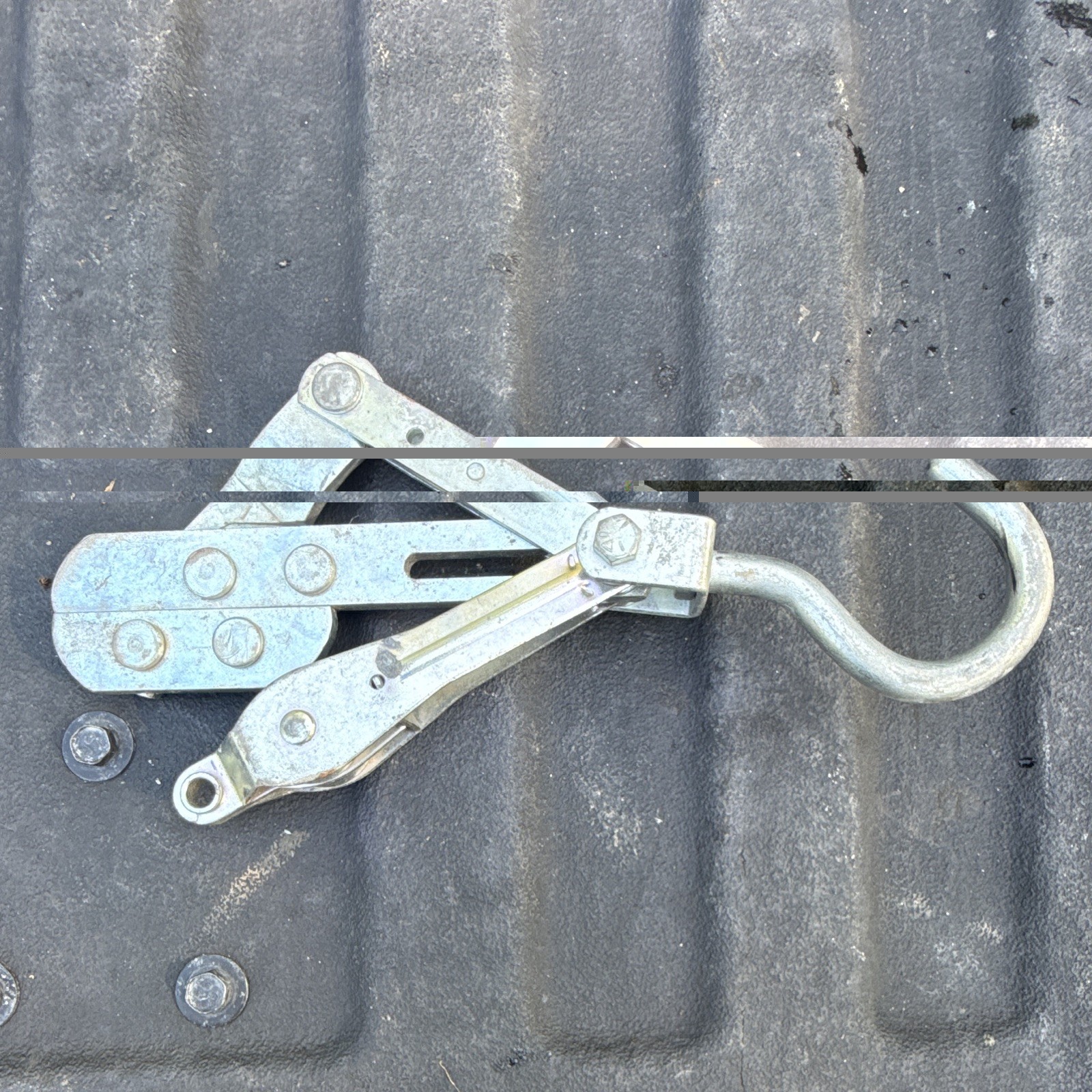 Buffalo 105 Metal Cable Puller Grip Pulling Tool w/ Hook, Silver Sheath