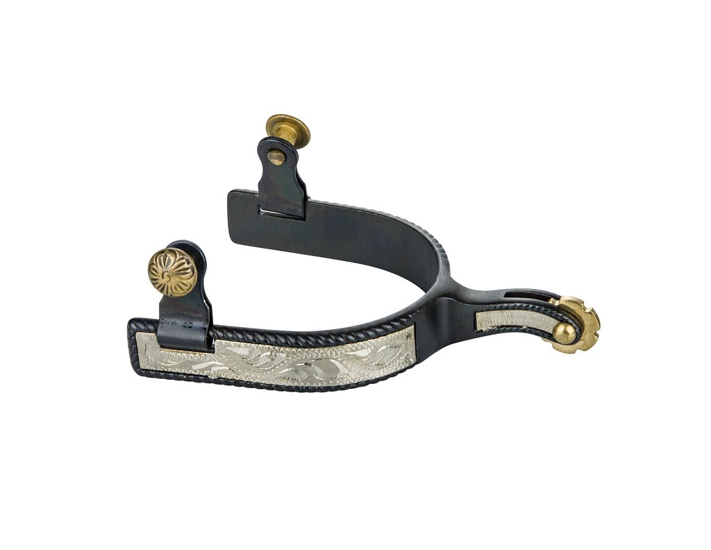 Tabelo Spurs Mens 6 Point Rowel Blunt Roping Black Steel 4-304682