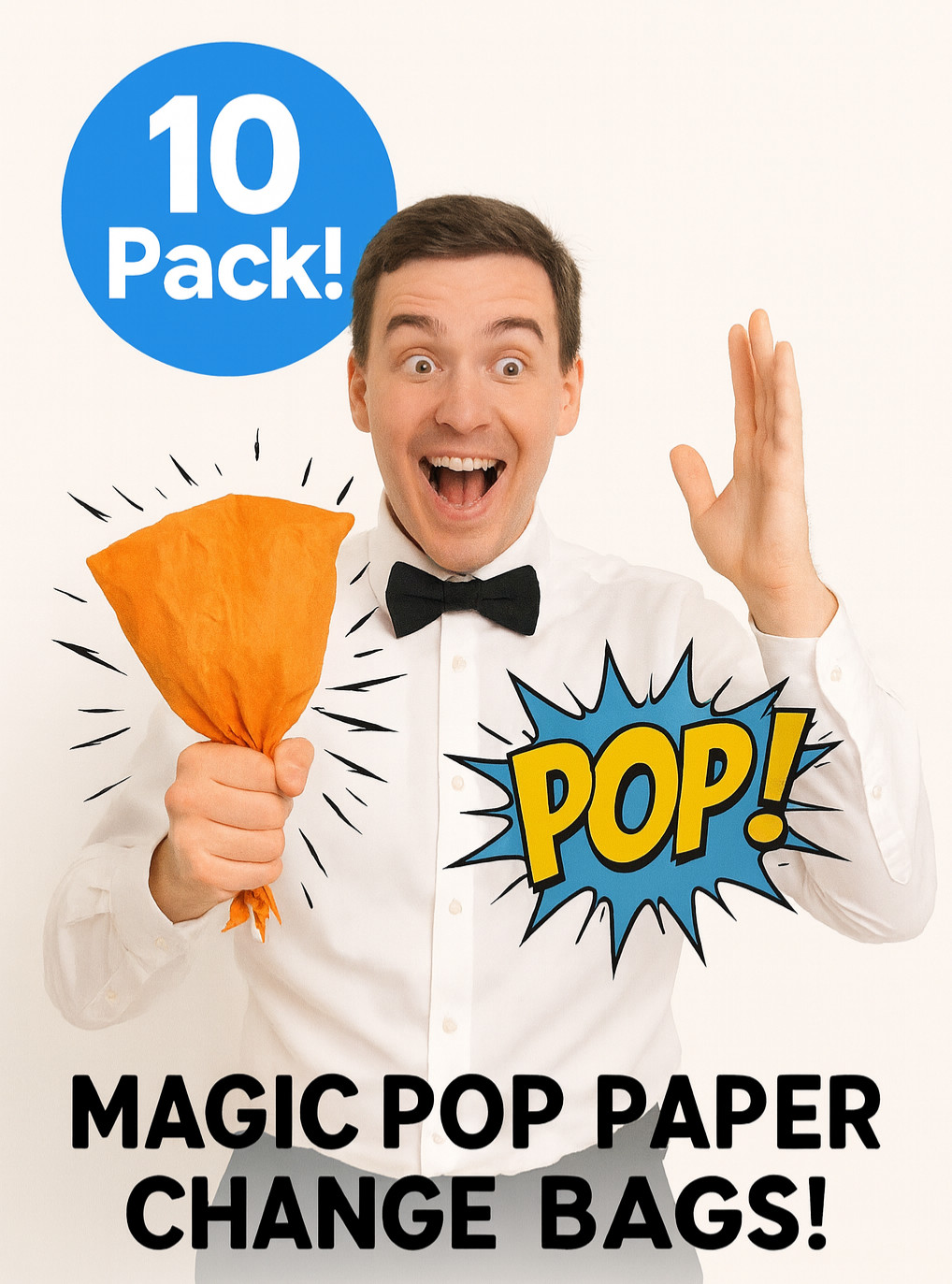GROCERY POP PAPER CHANGE BAGS Large 10 Set Magic Trick Prop Vanish Switch Silks