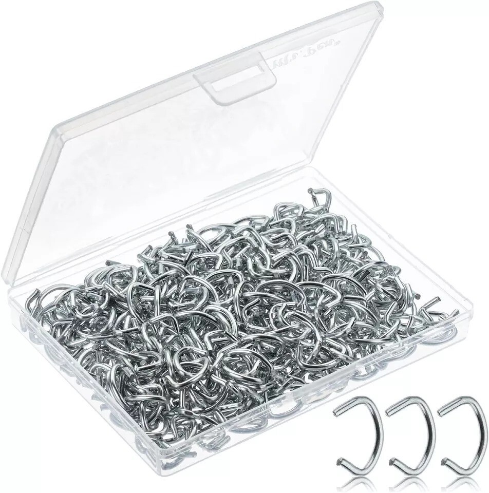 Galvanized Hog Rings, 1/2", 360 Pcs, Hog Rings Upholstery, Hog Rings for Furnitu