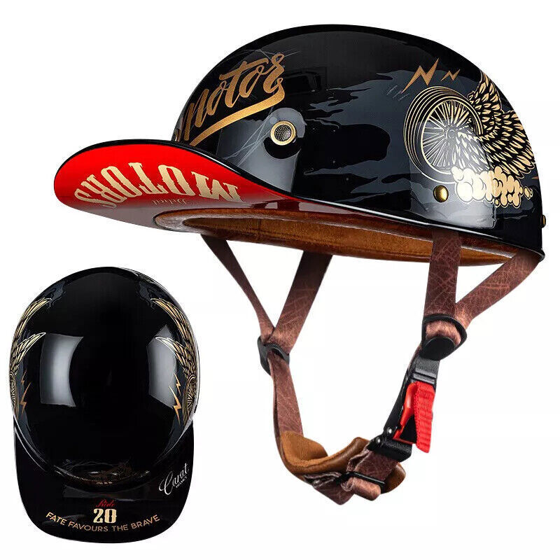 DOT Motorcycle Half Helmet Baseball Cap Scooter Moped Jet Hlemet Moto Casco