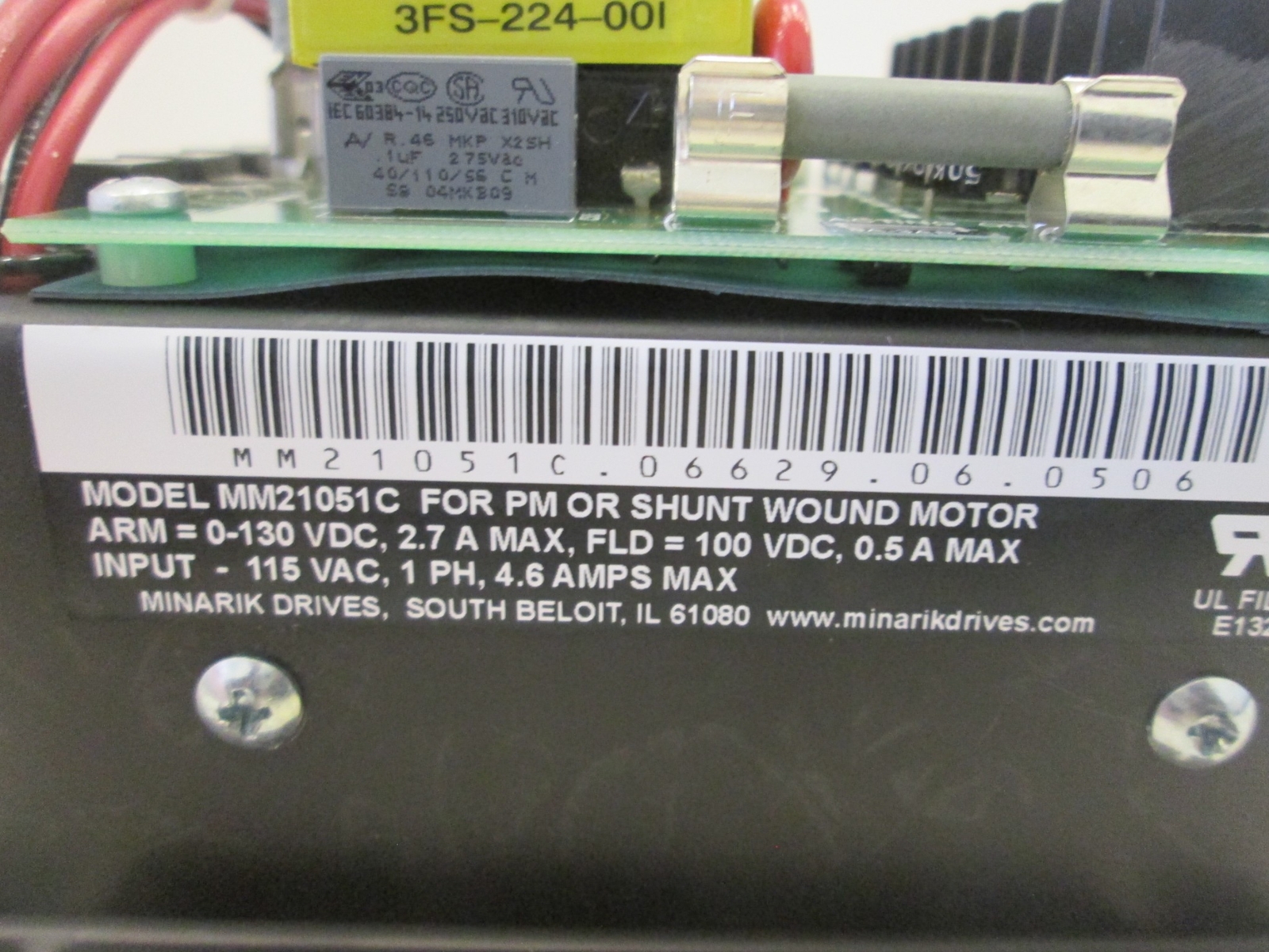Minarik, MM21051C, Speed Controller, 115VAC, 1PH, 4.6A, Used