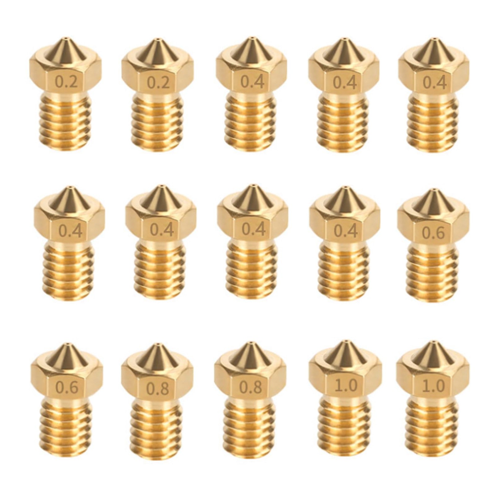 15PCS Brass Nozzles Kit for Anycubic Kobra, 3D Printer 7PCS For Mega