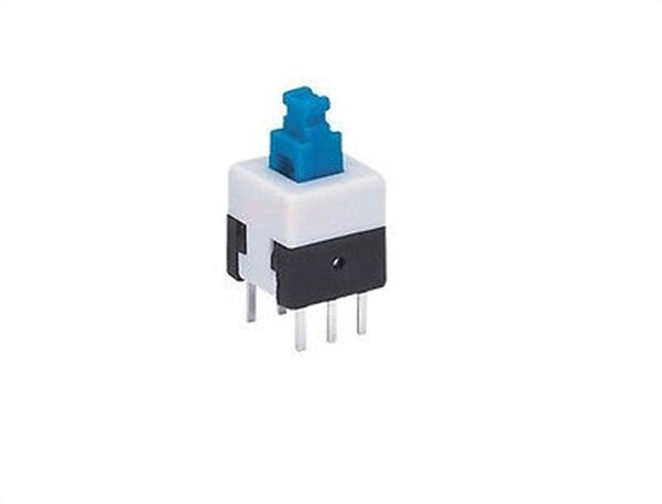 20Pcs Blue Cap Self-Locking Type Square Button Switch Control 8X8MM uu