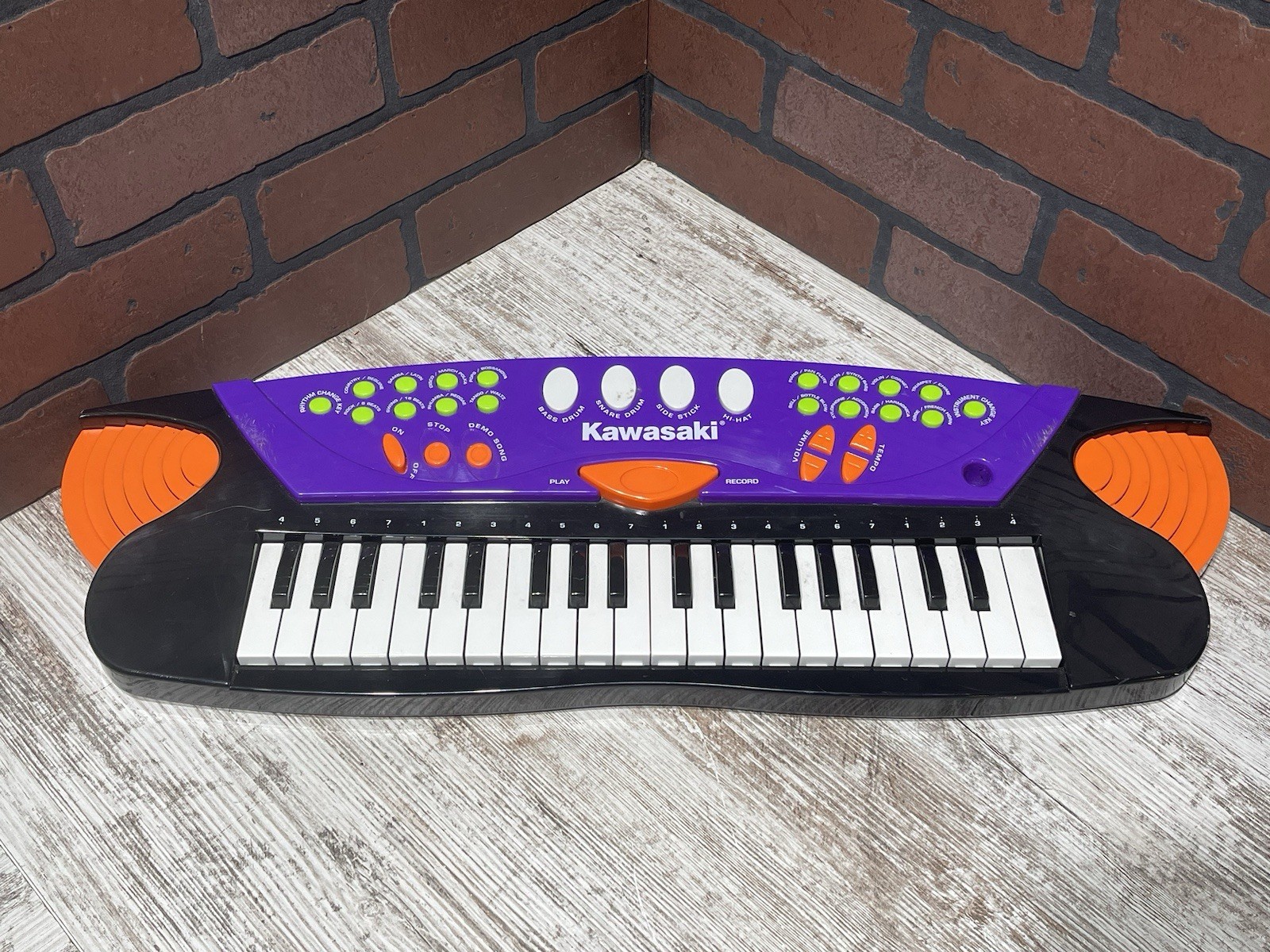 Kawasaki Keyboard Kids Piano Purple Orange 37 Keys - Works Great! - 24” 🎹