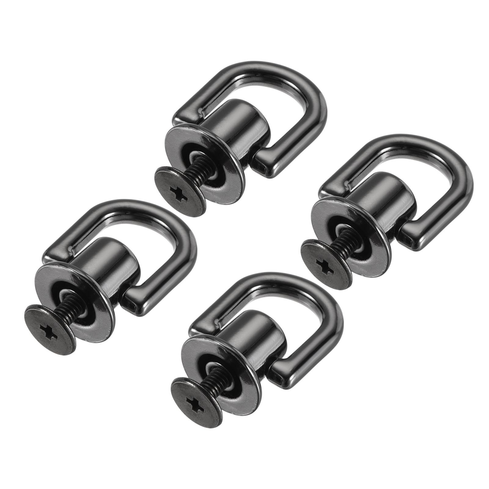 12x10mm Ball Head Button Studs with D Ring Dark Grey 4pcs