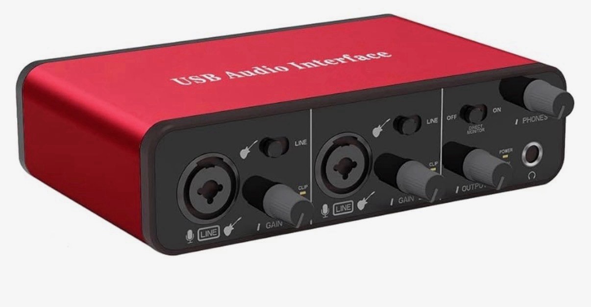 24Bit/192kHz USB Audio Interface with 48V Phantom Power - Studio Recording for M