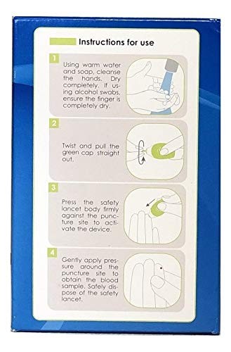 ReliOn Safety Lancets, 6" Tote, Bundle 50 Single Use 25G 2 Pack