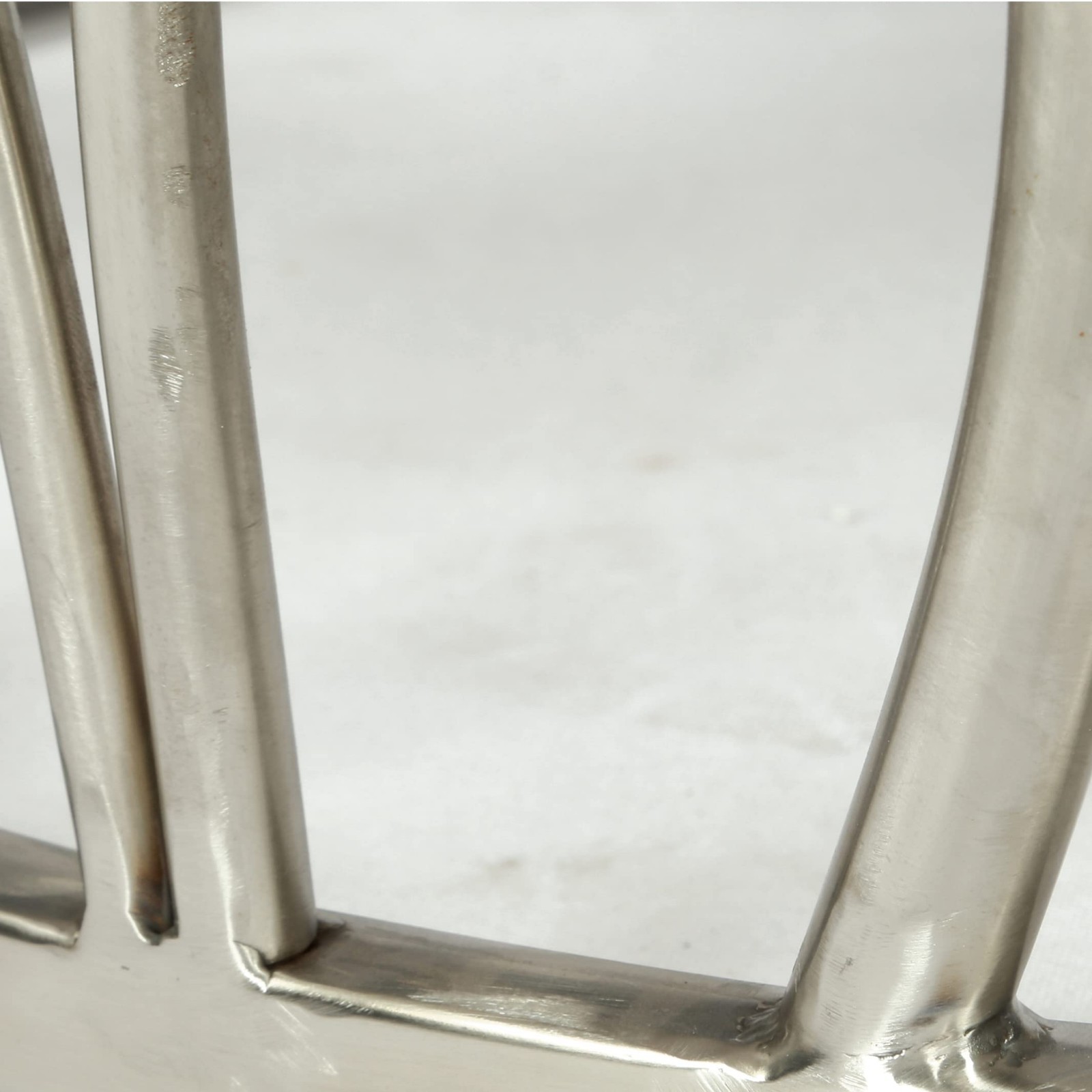 Marble End Table with Stainless Steel Base - Modern Square Accent Table