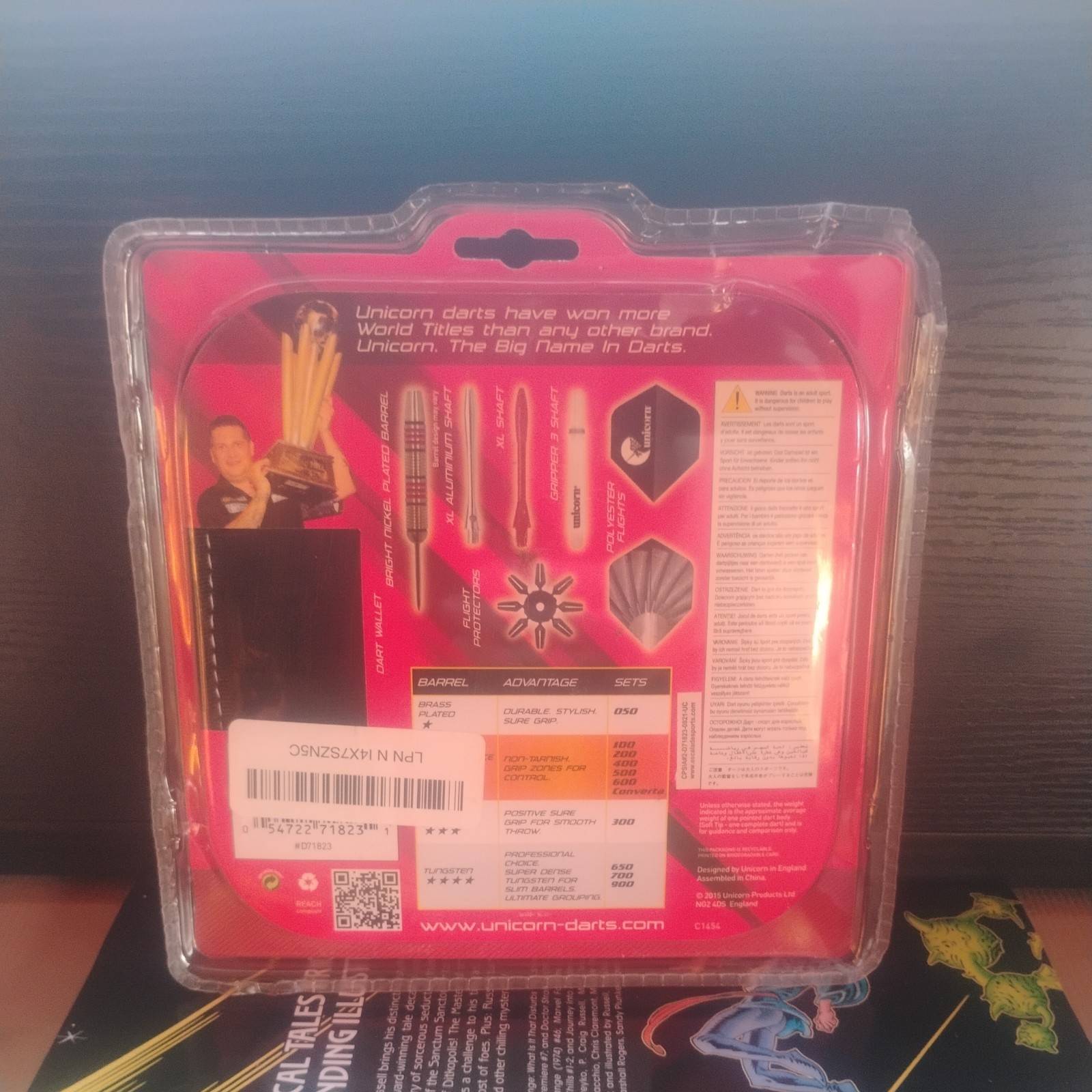 UNICORN 21 GRAM STEEL 500 Nickel Plated Darts With Wallet, 30 Piece Set - K1