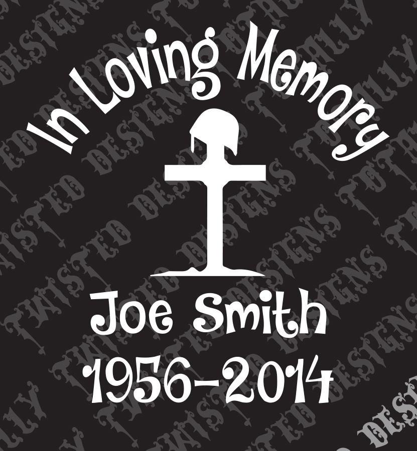 in loving memory heart cross custom vinyl decal car truck motorcycle love