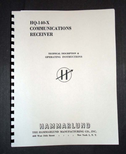 HAMMARLUND HQ-140-X Receiver manual