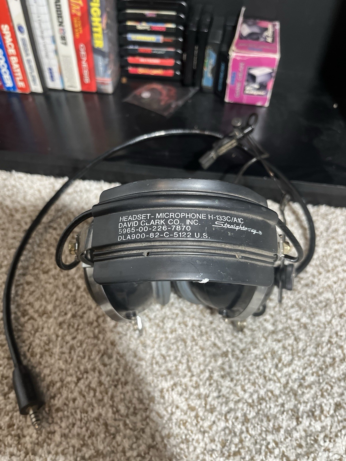 David And Clark Headset H-133c/a1c Headset UNTESTED air Force Pilot Headphones