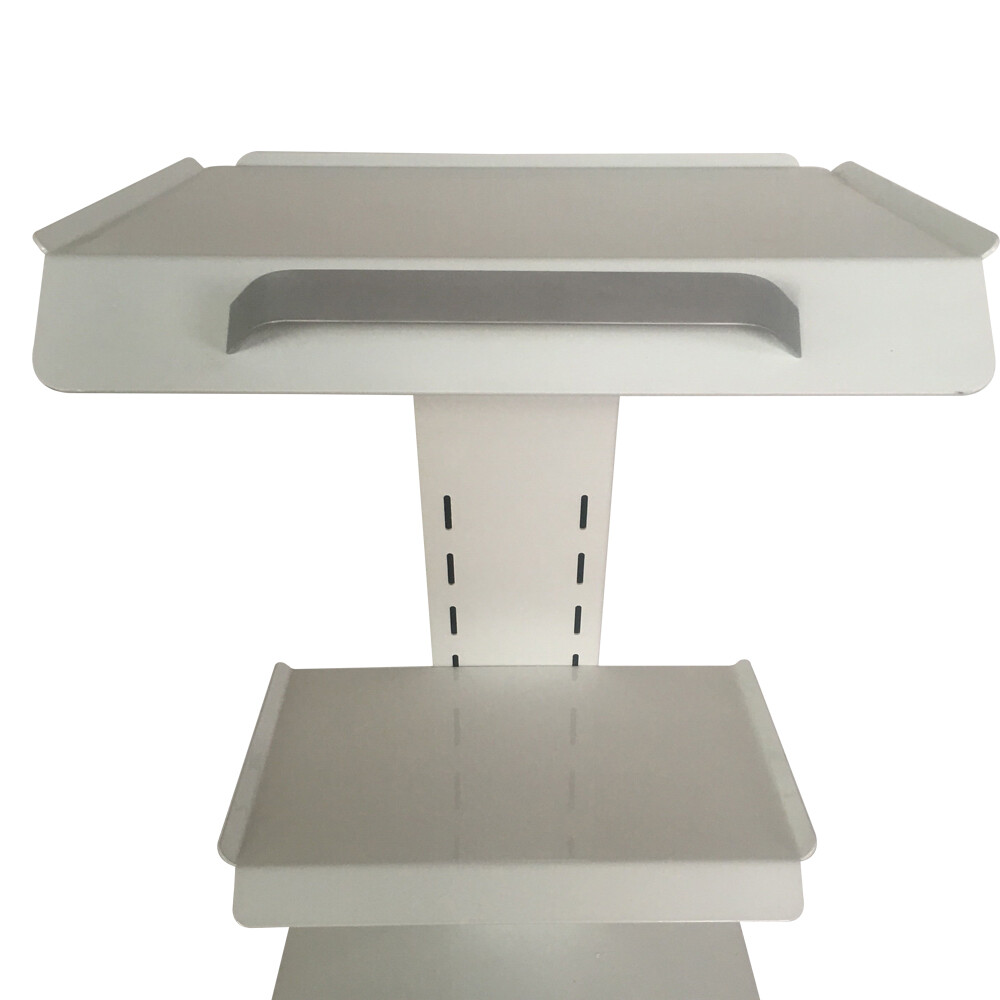 Medical Mobile Dental Trolley Cart 3-Tier Built-in Socket Equipment w/Foot Brake
