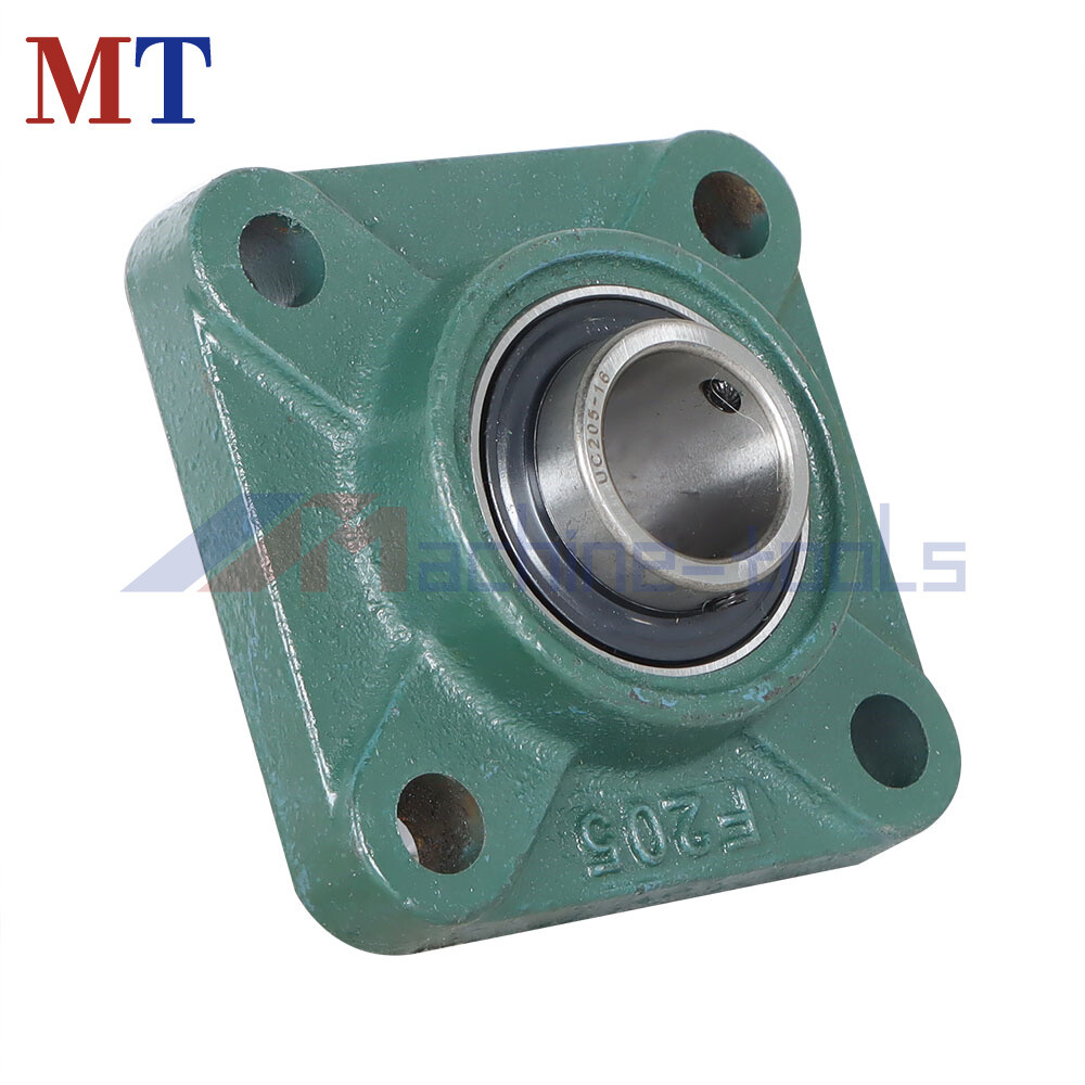 2 Pack UCF205-16 Solid Base Pillow Block Flange Mounted Bearing 1" Bore 4 Bolt