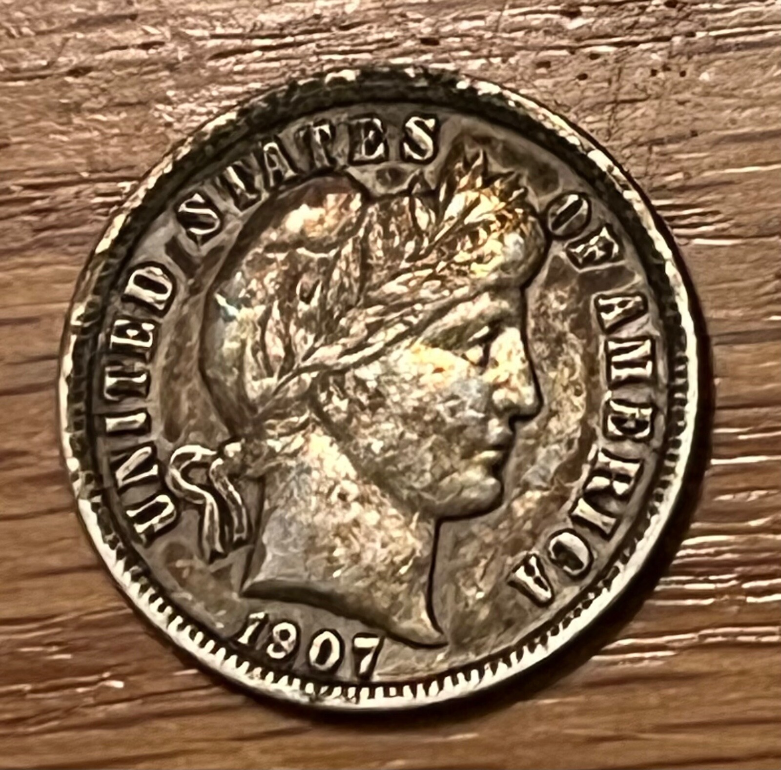 1907 Barber Dime, choice XF, nice grade