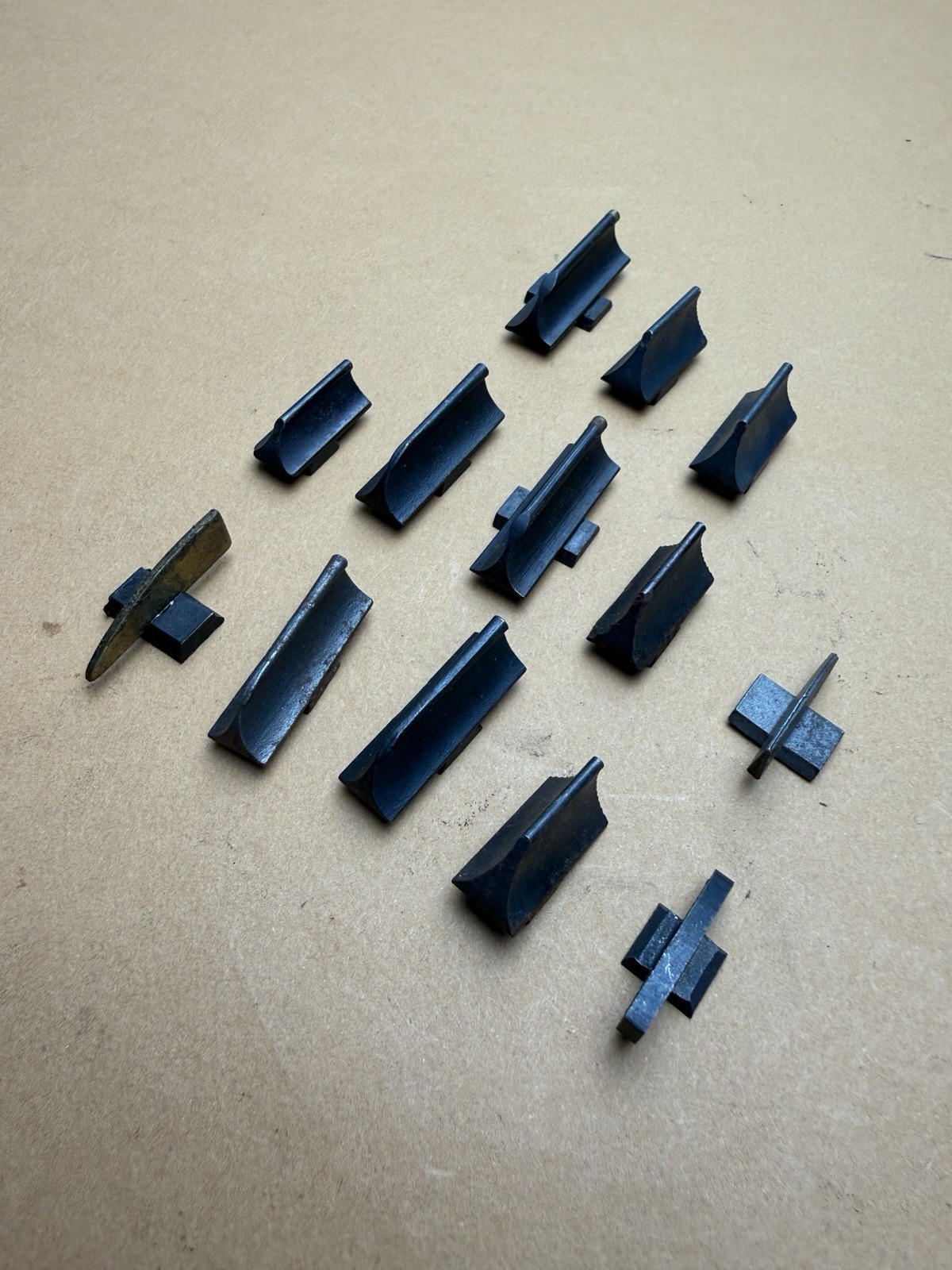 CVA Black Powder Muzzleloader Front Sight Lot of 13, Mostly NOS, Hawken Style