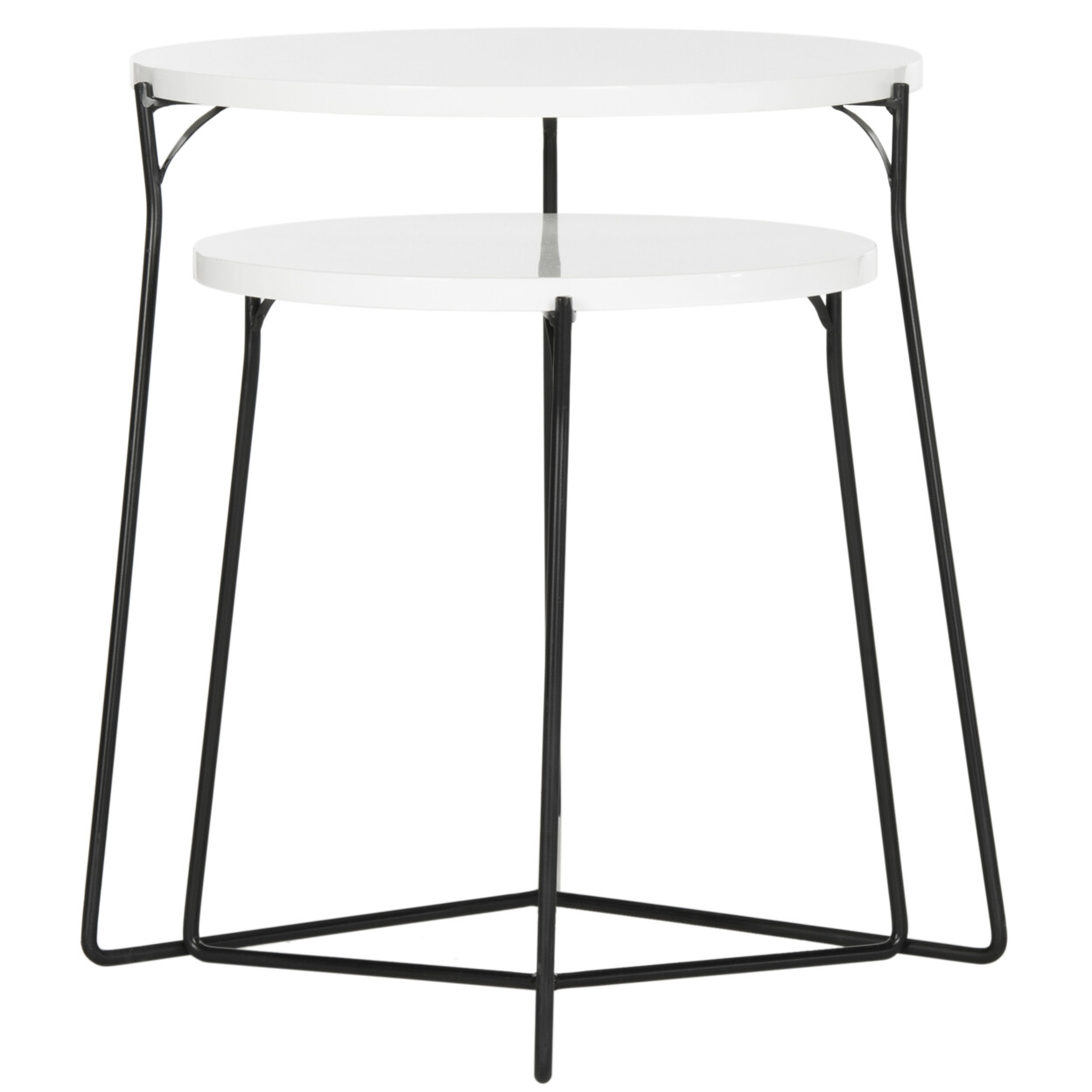 SAFAVIEH Ryne Retro Mid-Century Lacquer Stacking End Table | White |