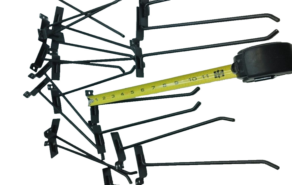 Lot of 22 Black 10" Heavy Duty Slatwall Gridwall Hooks