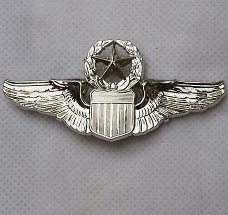 USAF U.S. Air Force Military Command Pilot Metal Wings Badge Pin 