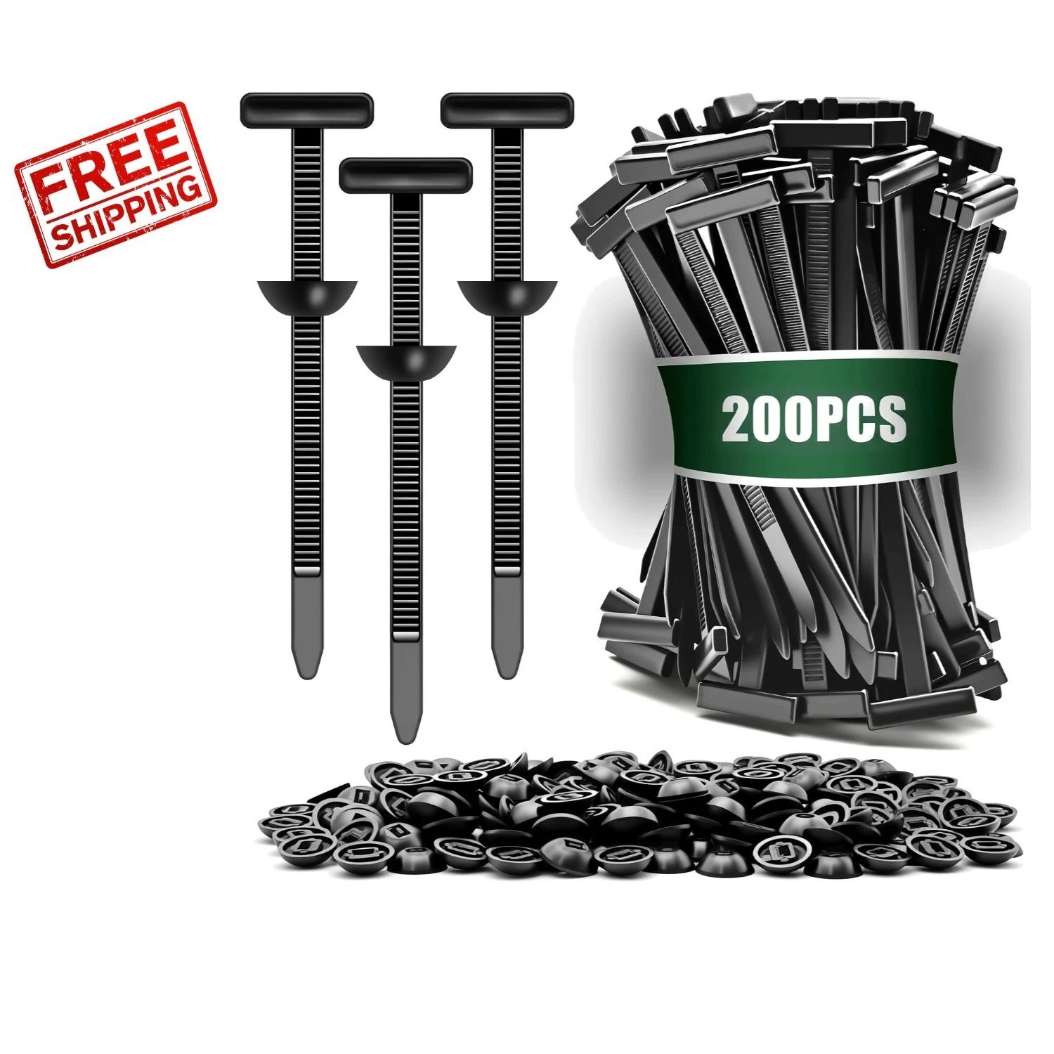 Heavy-Duty 200pcs Cable Tie Clips for Cars – Quick, Reliable Repairs Anywhere