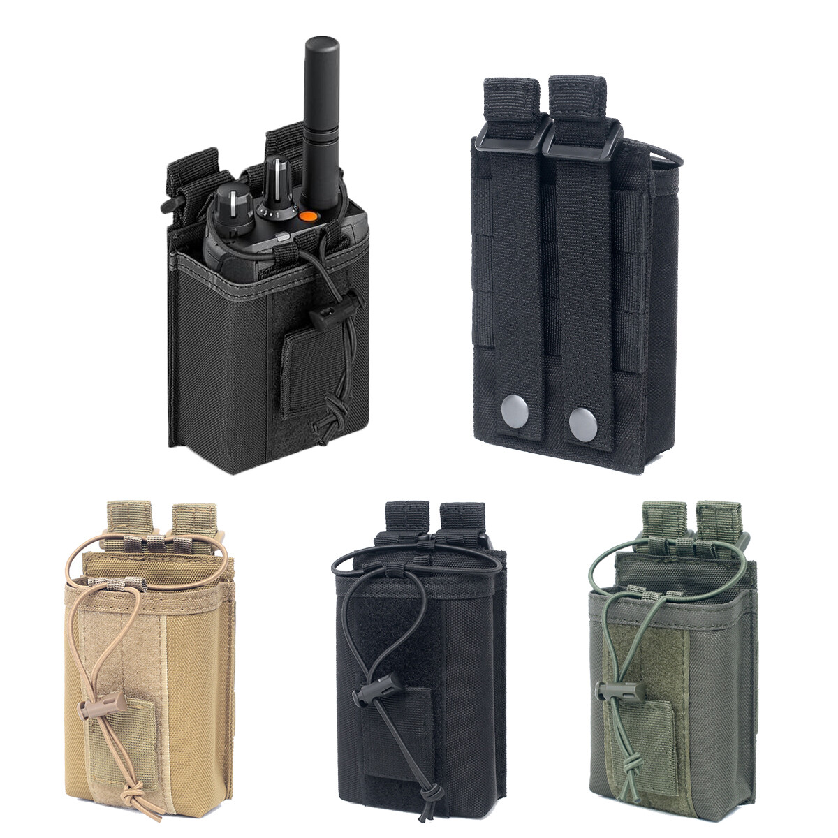 Tactical Heavy Duty Molle Radio Pouch Belt Holder Adjustable Walkie Talkie Bag