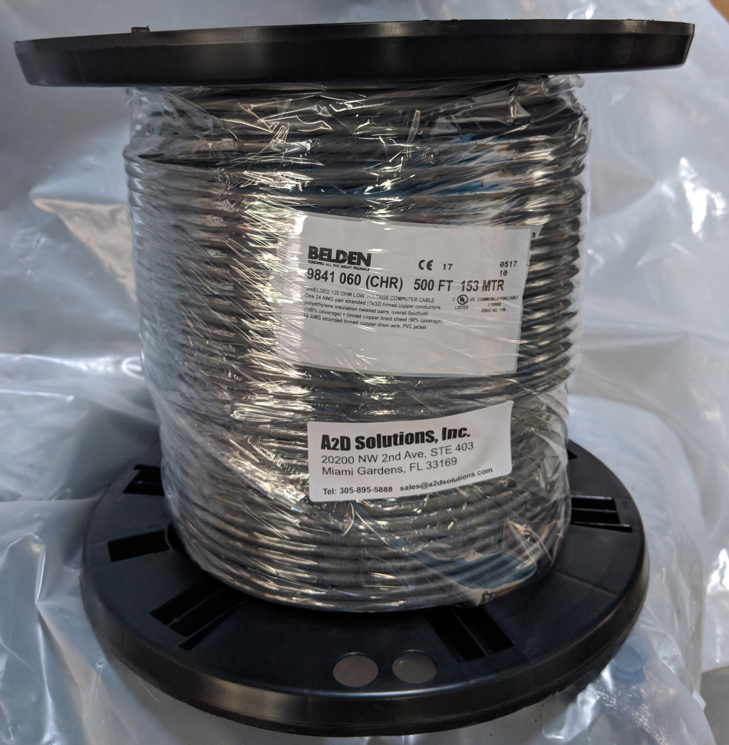 Belden 9841 Low Capacitance Computer Cable for EIA RS-485 Applications - 500 ft
