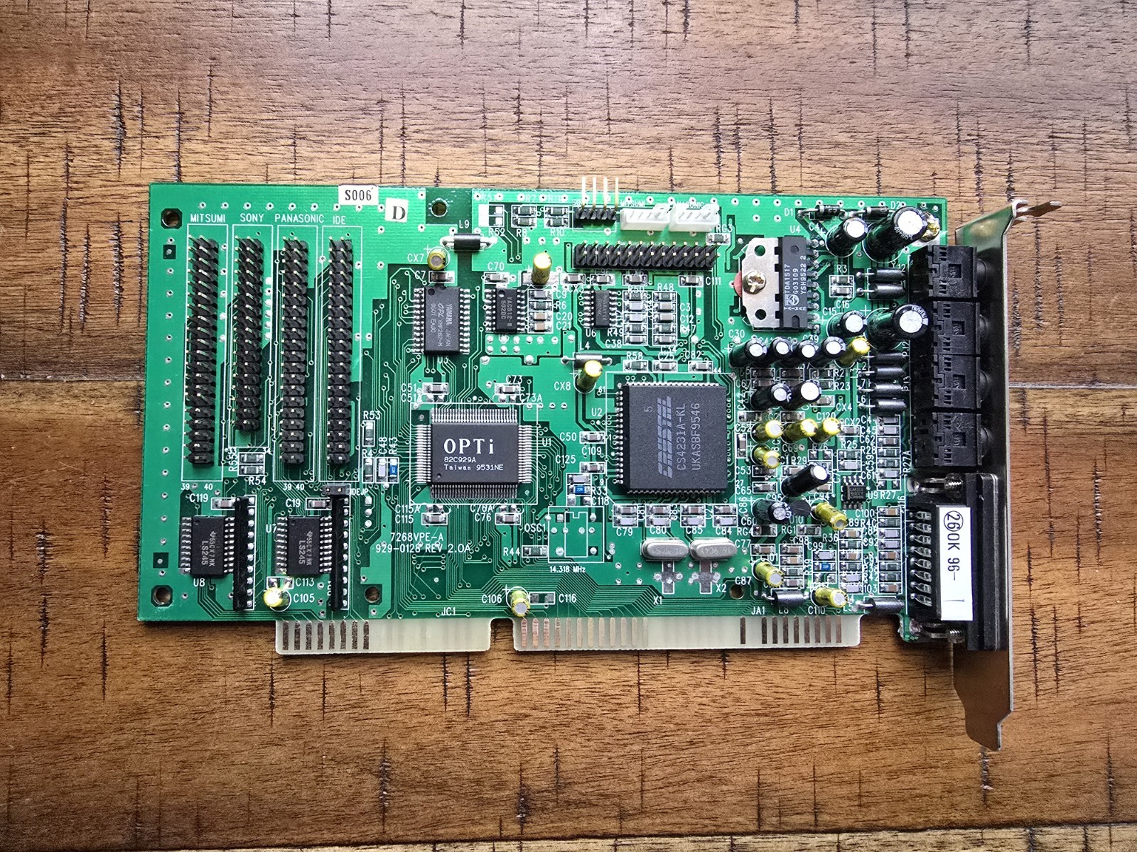 Vintage OPTi 7268VPE-A - ISA-Bus Sound Card - Part # 929-0128