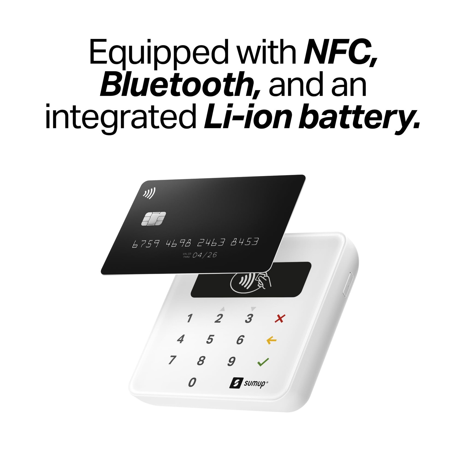 SumUp Plus Card Reader, Bluetooth - NFC RFID Credit Card Reader for Smartphone