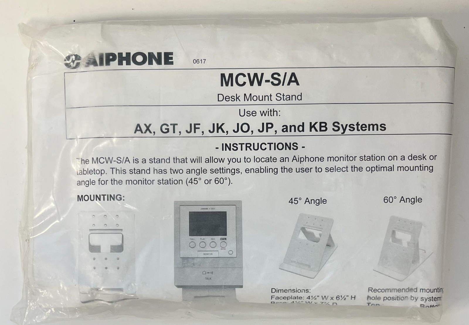 Aiphone MCW-S/A Desk Mount Stand