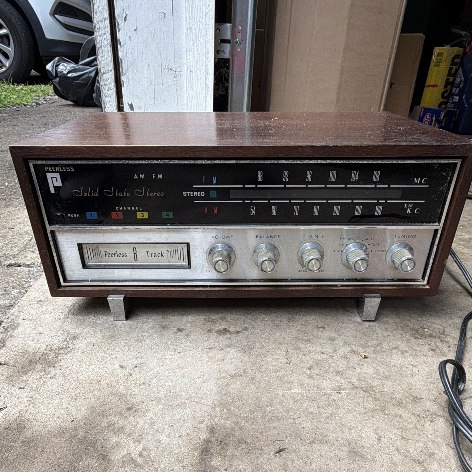 Peerless HSP-25 Solid State Stereo AM/FM Receiver with 8-Track