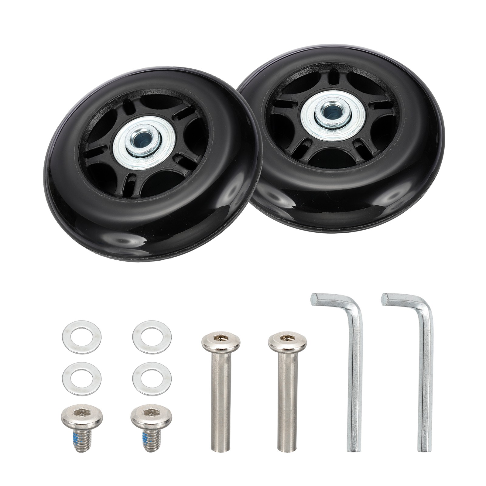 2 Pcs 75x24mm Luggage Suitcase Wheels Replacement PU Trolley Wheel Repair Kits