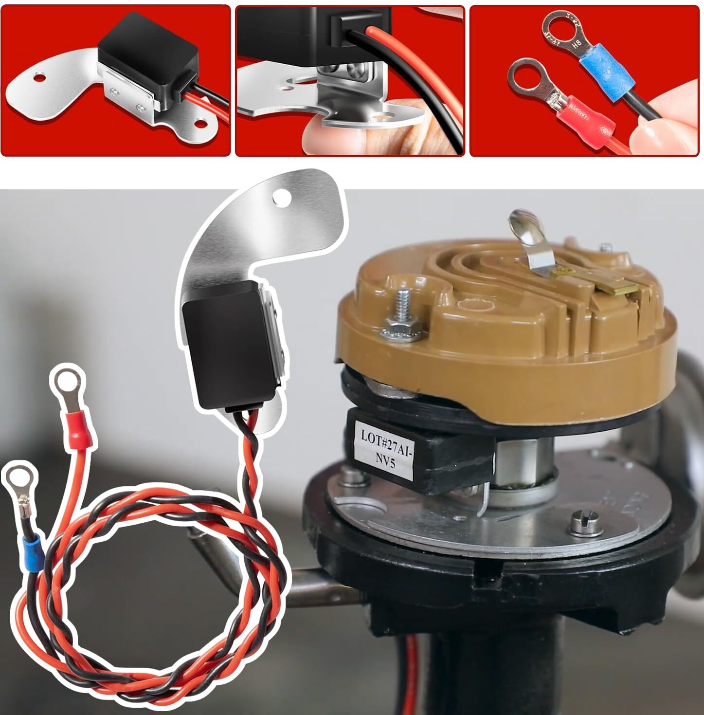 For Pertronix 1181 Ignitor Electronic Ignition Conversion Kit for Delco 8 Cylind