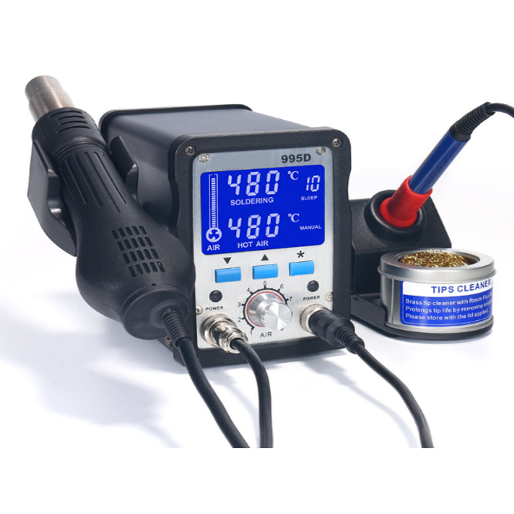 2 in 1 Digital Hot Air Welding Station Repair Welding Solder Iron Hot Air Gun