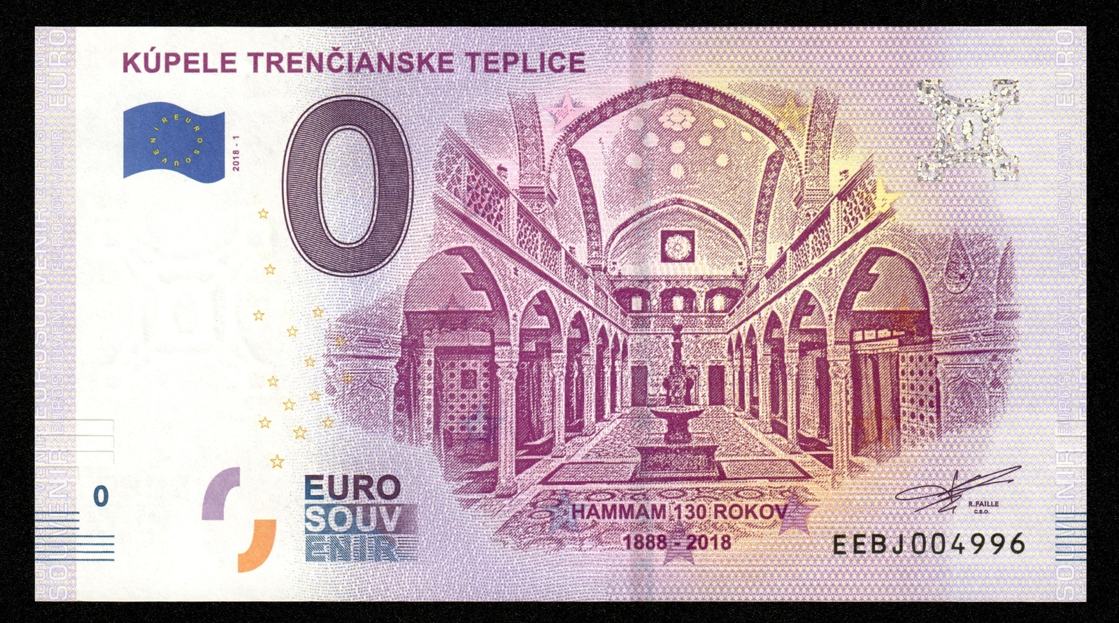 Souvenir Ticket 0 Euro - Slovakia, KÚPELE TRENČIANSKE TEPLICE 2018-1 NEW / UNC