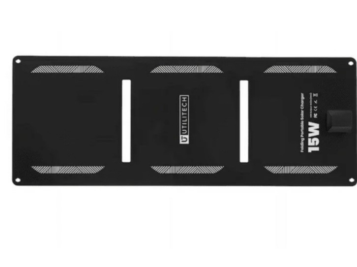 Portable Solar 15 Watts and Q 10000mAh Power Bank, Slim Portable Charger