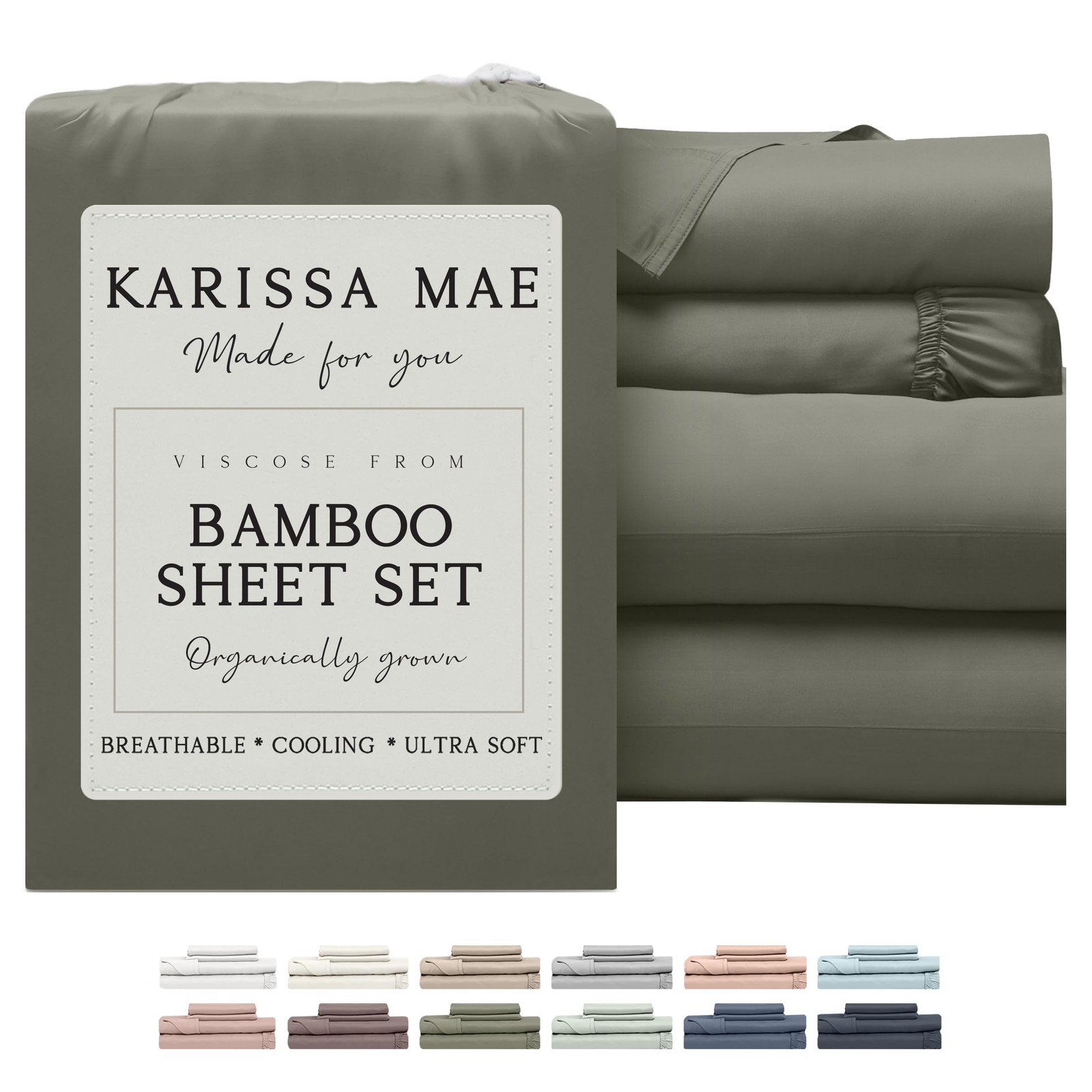 Sleep Cooler All Night - King Bamboo Viscose Sheet Set Cypress Green
