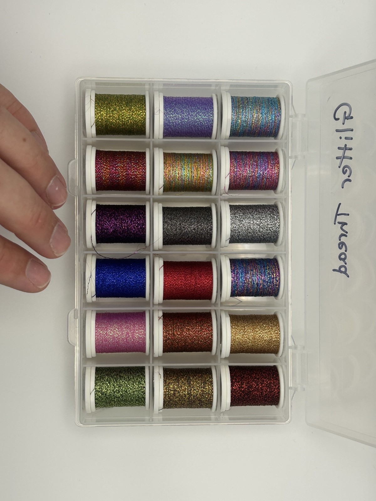 Textreme Glitter Thread 18 Spools Of Various Colours In Box