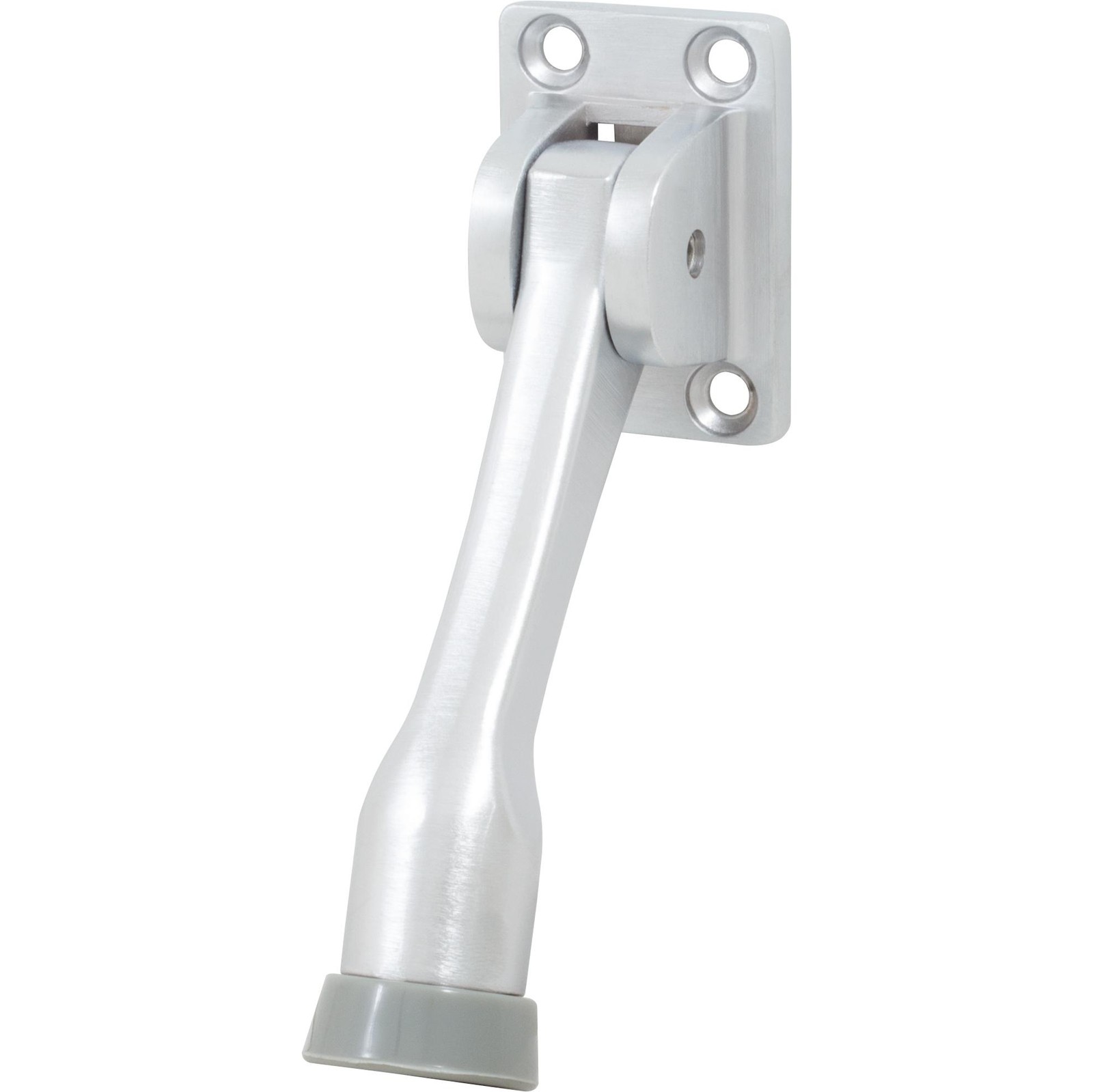 Heavy-Duty Kick-Down Stop with 4 Screws, 4 Inches, Satin Chrome by Stone Harbor