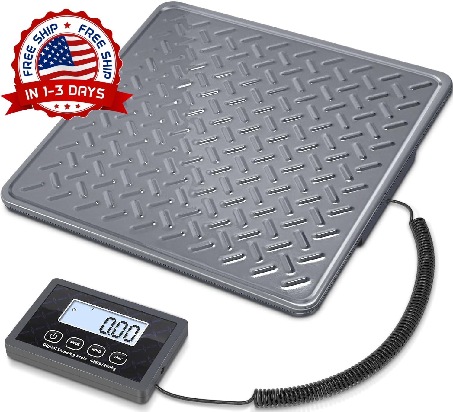 Báscula De Envío De 440LBS Con plataforma Digital LCD Resistente Trabajo Pesado.