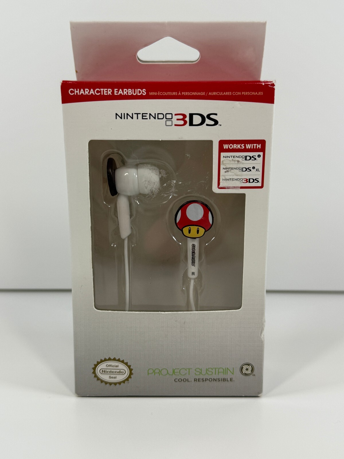 Nintendo Wired Character Earbuds Super Mario Mushroom DS 2DS 3DS 2011