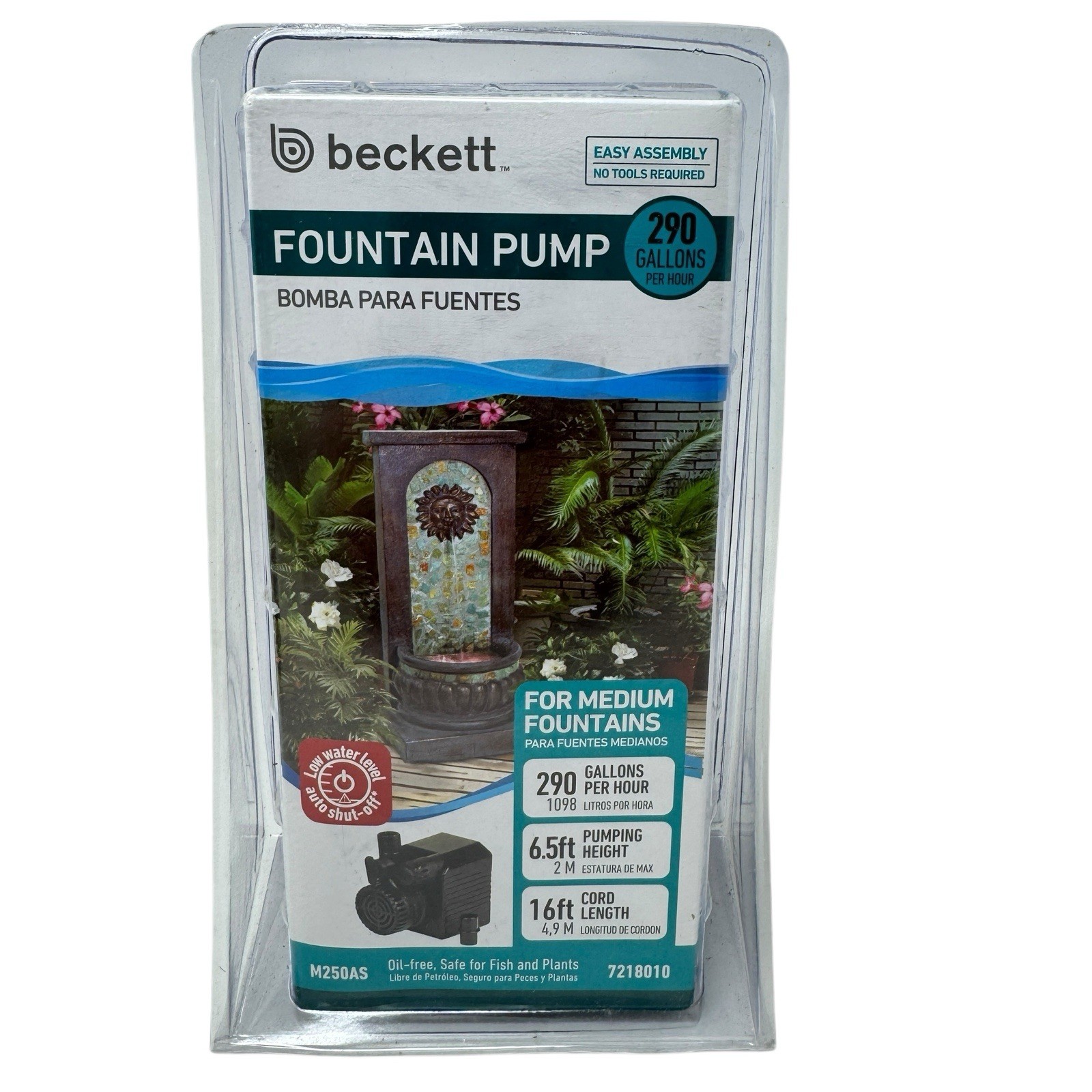 BECKETT M250AS-M290AS Beckett 290 GPH Auto Shut-Off Fountain Pump, M Series