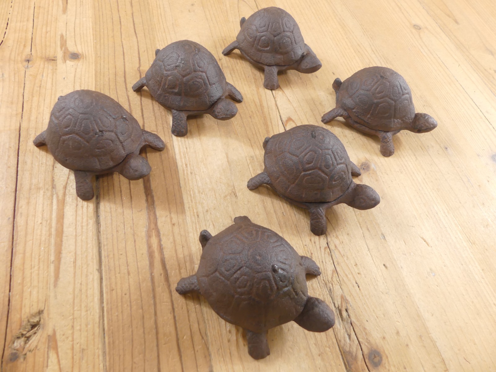 6 Turtle Hide A Key Hider Box Rustic Cast Iron Garden Decoration Resell Lot