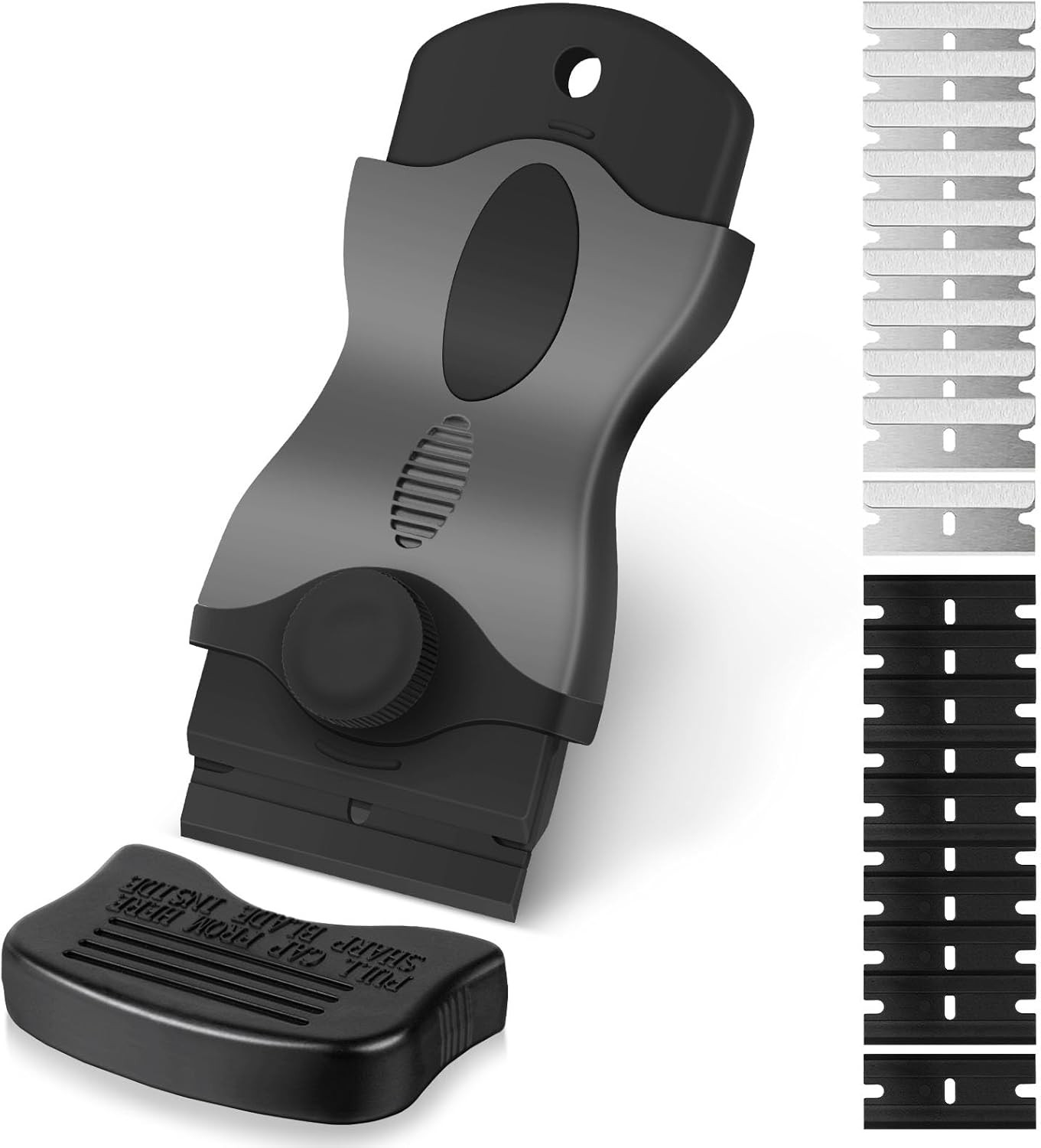 Razor Blade Scraper, 2-In-1 Scraper Tool with 10PCS Metal Blades and 10PCS Plast