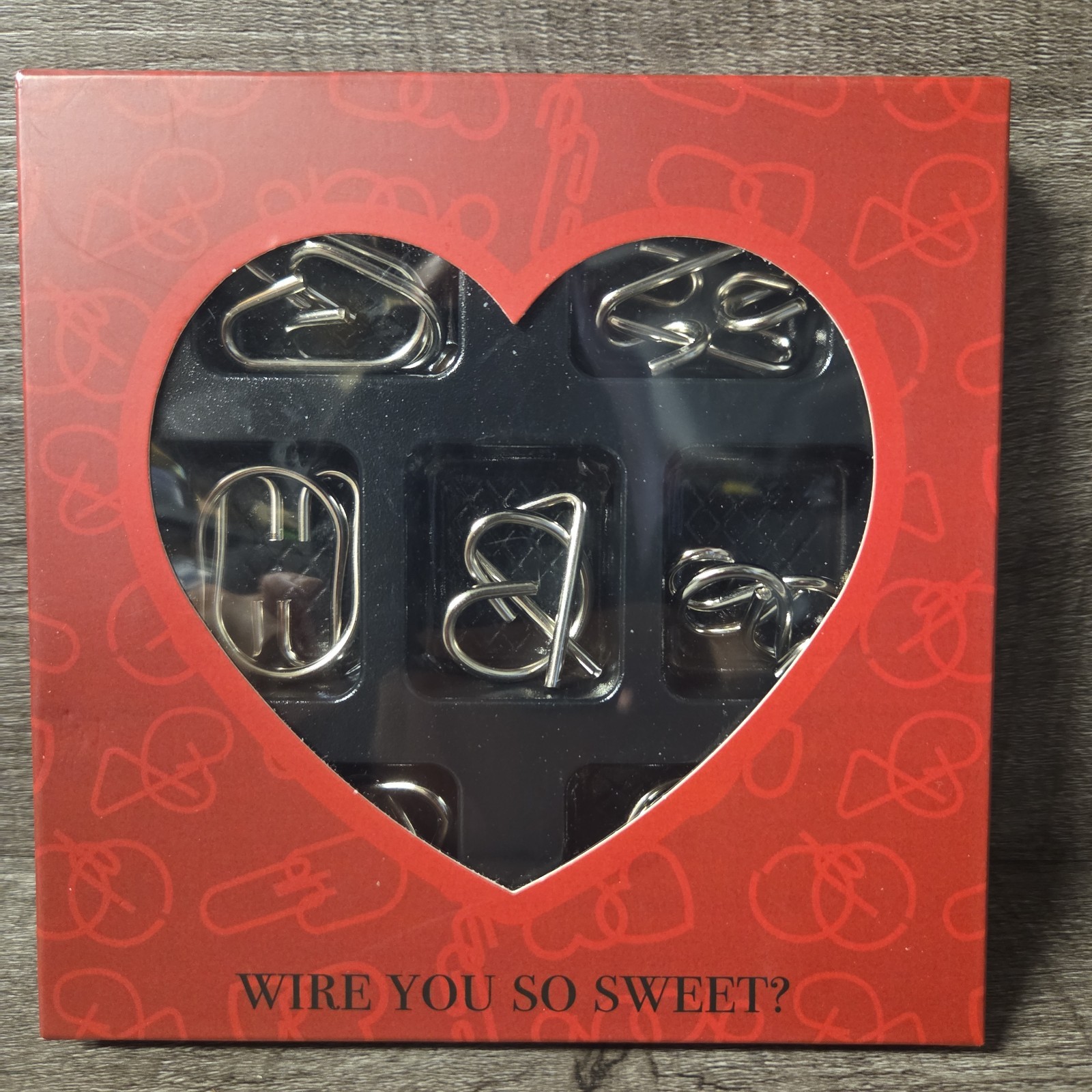 Curiosity Box 7 wire puzzles Valentine's day gift heart brain teasers