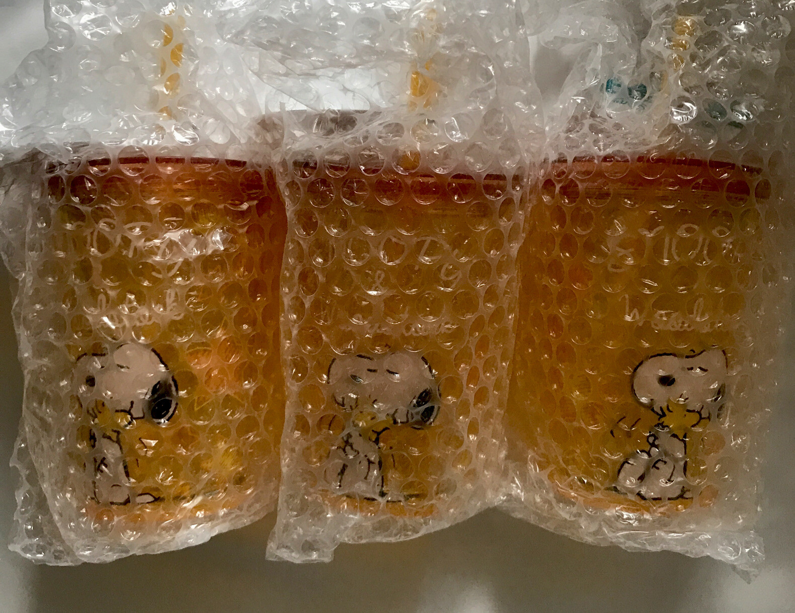 SKATER double layer tumbler with straw Snoopy Peanuts 300ml x 3 set KS3ST Yellow