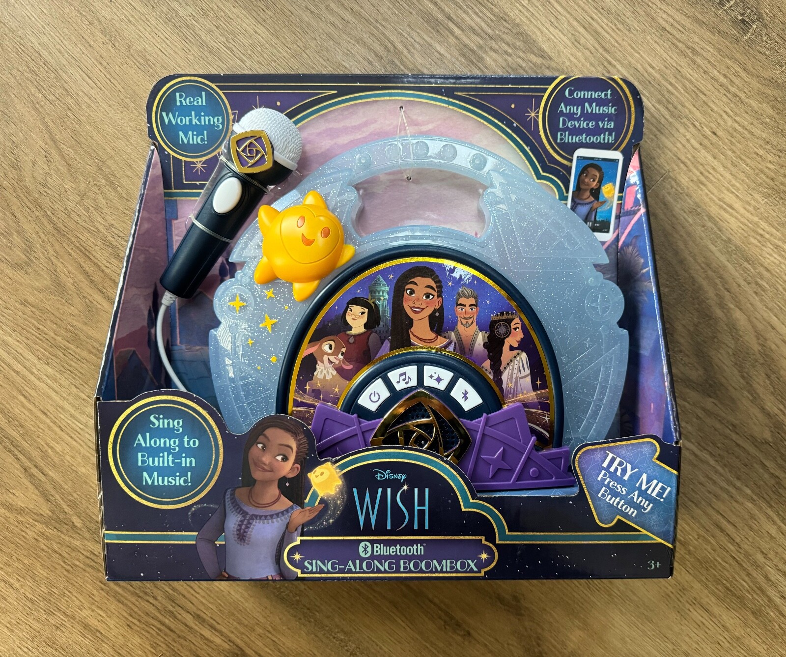 Disney WISH Sing-Along Kids  Boombox Bluetooth & Working Mic, NEW