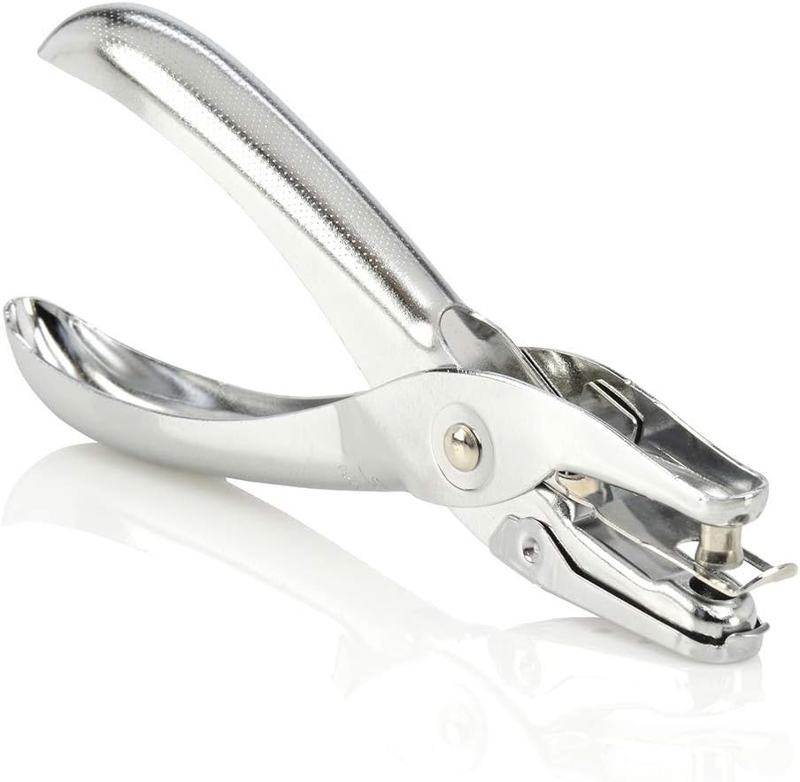 1 Hole Punch 5 Sheet Capacity Hole Puncher Single Hole Paper Punch Chrome
