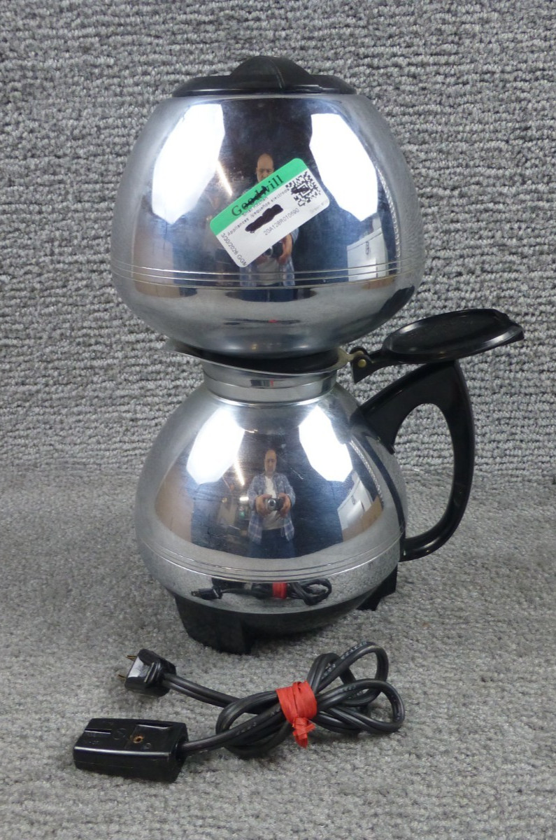 Vintage Cory Model ECB Electric Automatic Coffee Brewer w/ Cord 4 Pc Vacuum