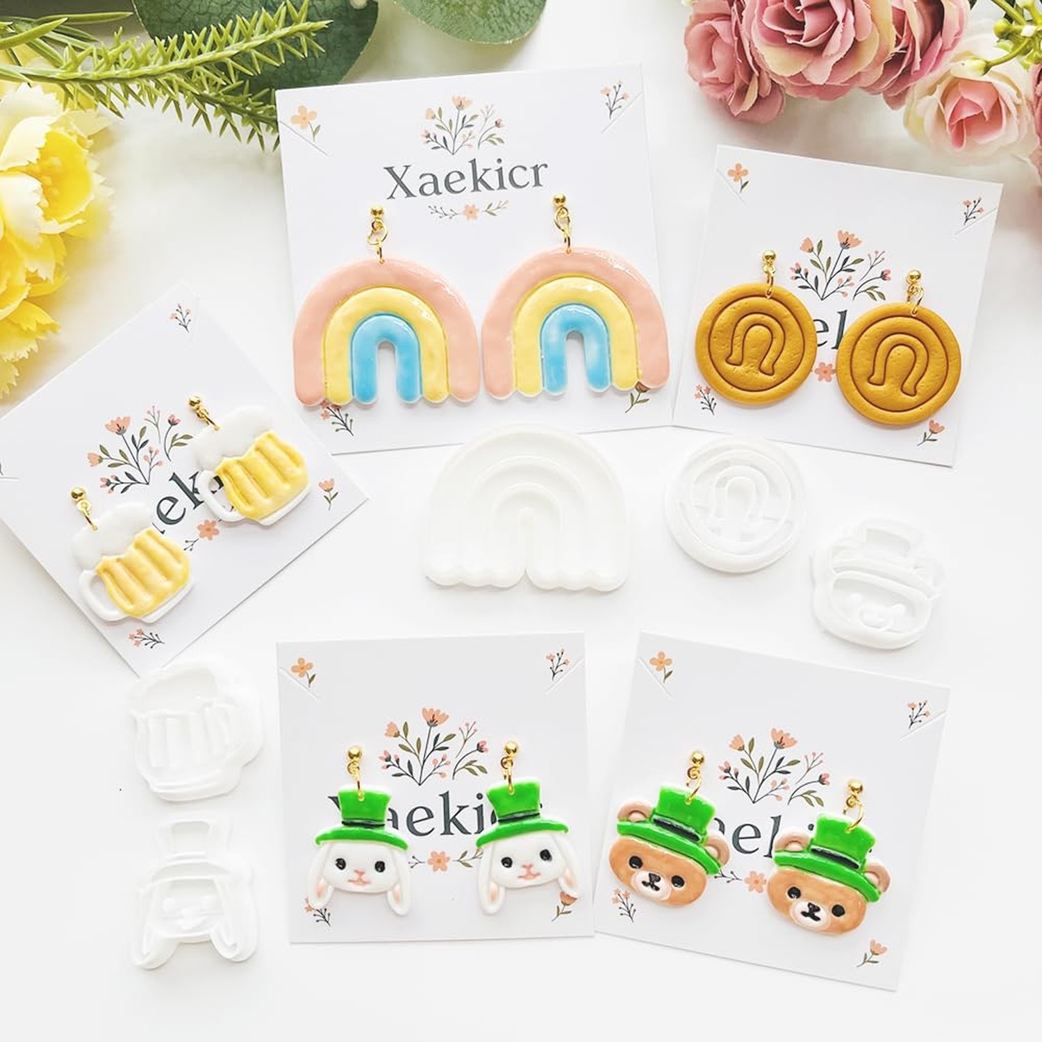St. Patrick's Day Polymer Clay Cutters Set - 10pcs Sharp & Durable Leprechaun...